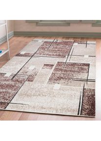 my home , Teppich »Deblin« rechteckig 9 mm Höhe weicher Flor, Kurzflor, Karo-Design, modern, geometrisches Muster , sand , Obermaterial: 100%...