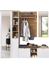 Innostyle , Garderoben-Set »Bari Garderobenprogarmm, BxHxT 206x202x38 cm«, (Set, 4 St.), Besteht aus 4 Typen , weiß/Artisan Eiche