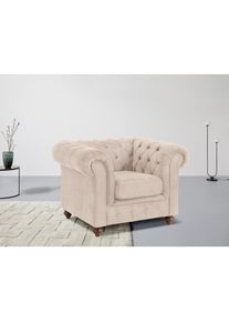 Home Affaire, Sessel &raquo;Chesterfield B/T/H: 105/69/74 cm&laquo; mit hochwertiger Knopfheftung, auch in Leder, creme, 100% Polyester, Luxus-Microfaser weich, 