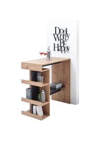 Stolkom , Bartisch »Smash«, Eiche Artisan Dekor, Tisch mit Ablagefächer , Artisan/schwarz + Artisan + Artisan