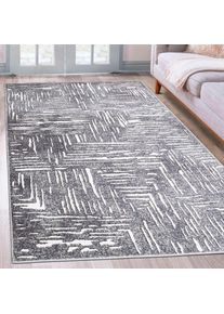 my home , Teppich »Navid« rechteckig 9 mm Höhe Kurzflor, Hoch-Tief-Struktur, 3D-Design, modern, pflegeleicht , grau , Obermaterial: 85%...