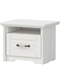 Home Affaire , Nachtkommode »Evergreen, Maße: B/T/H 56/42/45cm, Soft-Close-Funktion« 1 offenes Fach und 1 Schublade mit dekoriertem Metallgriff, im...