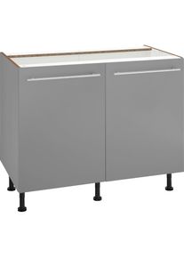 Optifit, Unterschrank &raquo;Bern&laquo; 100 cm breit, mit 2 T&uuml;ren, mit h&ouml;henverstellbaren F&uuml;&szlig;en, basaltgrau/basaltgrau, B/H/T: 100 cm x 87 cm x 58,4 cm, 