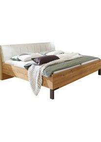 Wiemann, Futonbett &raquo;Quito&laquo; 4-fach Liegeh&ouml;henverstellung, Bianco-Eiche-Nachbildung/Kunstleder Champagner, Liegefl&auml;che L&auml;nge Breite: 200 cm x 140 cm, 