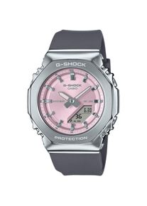 Casio G-SHOCK , Chronograph, Quarzuhr, Armbanduhr, Damenuhr, Herrenuhr, Stoppfunktion, Resinband , grau-rosa , Sportiver Chronograph für Sie & Ihn
