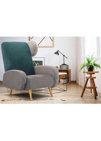 Home Affaire , Sessel »Gox Ohrensessel«, in außergewöhnlicher stylischer Optik , grau/azur