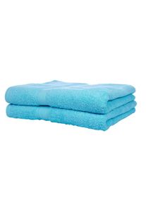 moonlight , Duschtücher »Uni-Walk Frottee, 100 % Baumwolle«, (2 St.), 2-er Pack , türkis , B/L: 70 cm x 140 cm