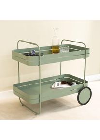 SPINDER DESIGN , Servierwagen »GIN & TROLLY«, (1 St.), Servierwagen aus Stahl mit Gummirädern , Dusty Green/Dusty Green
