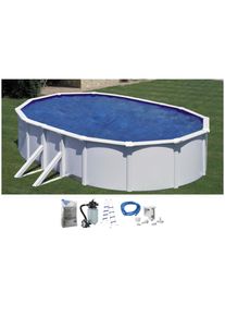 my POOL BWT , Ovalpool, (Set, 5 tlg.), mit breitem Handlauf, in versch. Größen , weiß , B/H/L: Breite 375 cm x Höhe 120 cm x Länge 730 cm