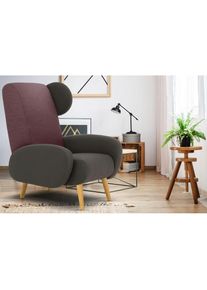 Home Affaire , Sessel »Gox Ohrensessel«, in außergewöhnlicher stylischer Optik , grau/beere