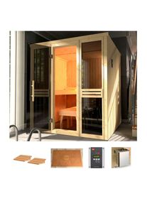 Weka , Sauna »Classic«, 7,5 kW Bio-Kombiofen mit ext. Strg. , natur