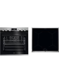 AEG , Induktions Herd-Set »EEE45502BM«, Aqua Clean, Öko-Timer , Edelstahl mit Antifingerprint , 4 elektronische Automatikkochstellen