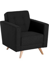 Max Winzer , Sessel »Julius, Loungesessel«, mit Knopfheftung , schwarz