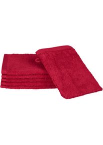 Ross , Waschhandschuh »Premium«, (6 St., 6 Waschhandschuhe 16 x 22 cm), 100% Baumwolle , granat , B/L: 16 cm x 22 cm