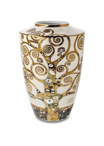 Goebel , Tischvase »Vase Gustav Klimt - "Der Lebensbaum"«, (1 St.), aus Porzellan, Höhe ca. 24 cm , creme-goldfarben