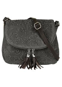 Samantha Look , Umhängetasche, echt Leder, Made in Italy , grau