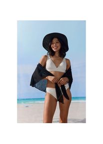 Lascana, Damen, Strohhut &raquo;Sonnenhut&laquo; Hut mit breiter Krempe, Sommerhut, Kopfbedeckung VEGAN, schwarz, schwarz, Eleganter Sommerhut mit breiter Krempe