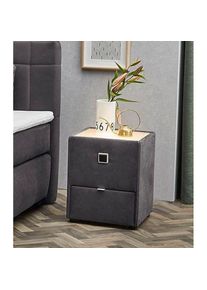 Jockenh&ouml;fer Jockenh&ouml;fer Gruppe, Nachtkonsole &raquo;Lancy&laquo; mit LED-Beleuchtung, dunkelgrau 493/19, Glas, Holzwerkstoff, B/H/T: 42,5 cm x 53 cm x 45 cm, dunkelgrau 493/