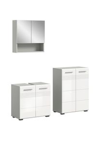 Welltime , Badmöbel-Set »Calicio, bestehend aus: Waschbeckenunterschrank, Spiegel-und Midischrank«, (3 St.), Midischrank, hochwertige MDF Front mit...