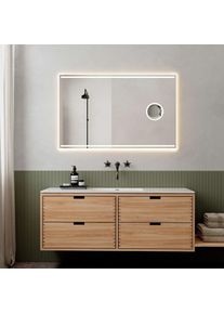 Loevschall , Badspiegel »Focus, Spiegel mit Beleuchtung, Integrierter Schminkspiegel«, LED licht, Dänisches Design, Lichtspiegel, x5 Vergrößerung ,...