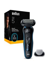Braun , Elektrorasierer »Series 5 52-B1600s«, 1 St. Aufsätze, 100% wasserdicht, Körperpflege-Aufsatz, Bis zu 50 Min, Made in Germany , blau ,...