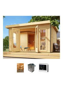 Konifera , Saunahaus »Maiko 3 SET A«, naturbelassen, mit Ofen 9 kW ext. Steuerung , natur