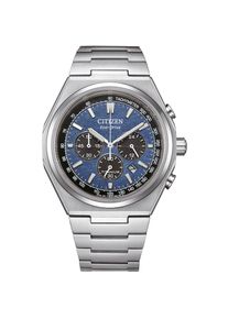 Citizen , Chronograph, Armbanduhr, Herren, Titan, Eco-Drive, Solar, Stoppfunktion, Saphirglas , titansilberfarben-blau , Ausdrucksstarker...