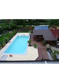 KWAD , Pool »Styroporsteinpool mit Ecktreppe«, (Set, 4 tlg.), BxLxH: 300x600x150 cm, Ecktreppe links in weiß , weiß/sand , B/H/L: Breite 300 cm x...