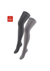 Lavana , Overknees, (Packung, 2 Paar), in Melangequalität , schwarz-meliert, grau-meliert , 35-38 , 35-38 , Elastische Overknee-Strümpfe mit feinem...
