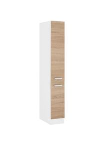 KOCHSTATION, Apothekerschrank &raquo;KS-Gera&laquo; Breite 30 cm, eiche/wei&szlig;, Spanplatte, wei&szlig; -B/H/T: 30 cm x 200 cm x 60 cm, eiche/wei&szlig;