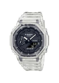 Casio G-SHOCK , Chronograph, Quarzuhr, Armbanduhr, Herrenuhr, digital, bis 20bar wasserd.Resinarmband , transparent-schwarz , Modischer Chronograph