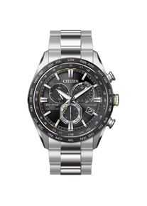 Citizen , Funkchronograph, Armbanduhr, Herrenuhr, Solar, Titan, Datum, Stoppfunktion , titansilberfarben-schwarz , Sportiver Funkchronograph für...