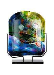 Casablanca by Gilde , Dekovase »Karree«, (1 St.), dekorative Vase aus Glas, Dekoobjekt , bunt