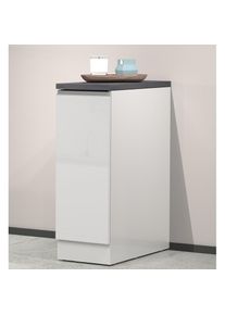 KOCHSTATION, Apothekerschrank &raquo;KS-Sole, Apothekerkommode&laquo; Breite/H&ouml;he 30/85 cm, Anbau-und Unterbau m&ouml;glich, wei&szlig; matt/wei&szlig; Hochglanz-schiefer, wei&szlig; -B