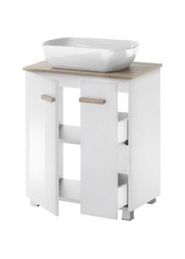 Places of Style , Badmöbel-Set »SOLiD, Badmöbel-Set, Bad im modernen Design, 2-teiliges Badezimmer«, (2 St.), Waschtisch mit Waschbecken, Spiegel...