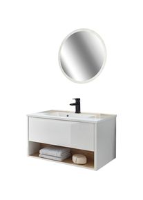 Places of Style , Badmöbel-Set »Studio Line, Bad im modernen Design, 2-teiliges Badezimmer«, (2 St.), Waschtisch und Spiegel, in zwei Farben...