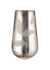 Gilde , Tischvase »Bosque, Dekovase«, (1 St.), Vase aus Glas, mit Blattmotiv, Höhe ca. 46 cm , silberfarben