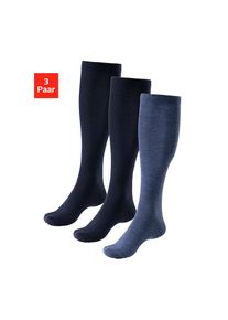 Bench. , Kniestrümpfe, (Packung, 3 Paar), Herrenkniestrümpfe mit wärmender Wolle , 2x marine, 1x jeans , 47-48 , 47-48 , Kuschelige...