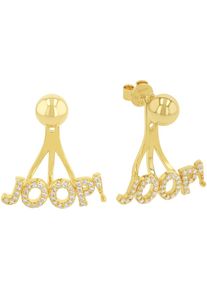 JOOP!, Damen, Paar Ohrstecker &raquo;2038021&laquo; mit Zirkonia (synth.) - Einh&auml;nger abnehmbar, gelbgoldfarben-Wei&szlig; + kristallwei&szlig;, gelbgoldfarben-Wei&szlig; + 