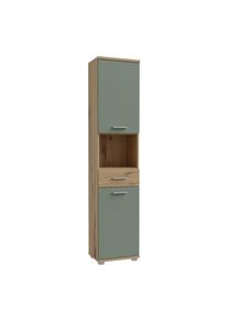 FORTE , Hochschrank »Champ«, Hochschrank, Stauraum, 2 Türen, Schubkasten , Artisan Eiche Salbei