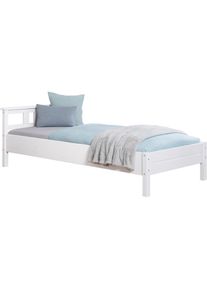 Ticaa, Futonbett &raquo;Merci&laquo; Einzelbett, aus Kiefer Massivholz, inkl. Rollrost, Kiefer massiv wei&szlig; gewachst, Liegefl&auml;che L&auml;nge Breite: 200 cm x 90 cm, 