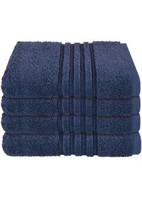 Schiesser , Handtücher »Milano aus 100% Baumwolle mit eleganter Bordüre in Hoch-Tief-Optik«, (Set, 4 St., 4er Set Handtücher 50 x 100 cm), Made in...