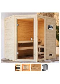 Welltime , Sauna »Josie«, 9-kW-Bio-Ofen mit ext. Steuerung , naturbelassen