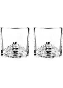 LIITON , Whiskyglas »Fuji«, (Set, 2 tlg.), dicker Glasboden als Bergmotiv, 260 ml, 2-teilig , transparent