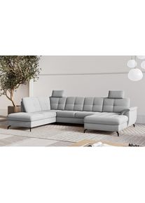 Sit & More sit&more , Wohnlandschaft »Zora U-Form«, wahlweise mit Bettfunktion und Bettkasten , grey