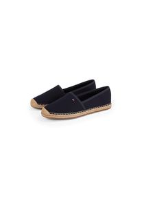 Tommy Hilfiger , Espadrille »FLAG CANVAS ESPADRILLE«, Slipper, Flats, Bequemschuh mit Bastbezug und Ziernähten , dunkelblau , 36 , 36 , Slipper mit...