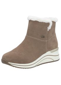 Remonte , Winterstiefelette, Keilabsatz, Stiefelette, Winterboots, wasserabweisende TEX-Membran , beige-weiß , 45 , 45 , Keilstiefelette mit...