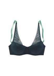 s.Oliver, Damen, Schalen-BH &raquo;Clemence&laquo; mit modischer Spitze in High-Apex Schnittform, Dessous, gr&uuml;n-salbei, Cup D, 85 -Cup D, gr&uuml;n-salbei, Modischer 