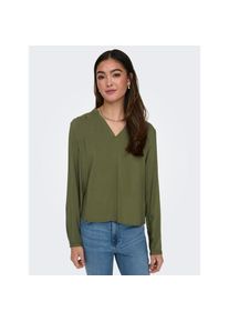 Only , Blusenshirt »ONLNOVA LIFE VIS L/S JOSIE TOP SOLID« , Kalamata , M (38) , M (38) , Shirtbluse von Only