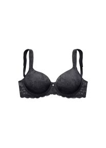 Lascana, Damen, Schalen-BH mit B&uuml;gel rundherum aus edler, floraler Spitze, Dessous, schwarz, Cup B, 75 -Cup B, schwarz, Femininer Schalen-BH rundherum